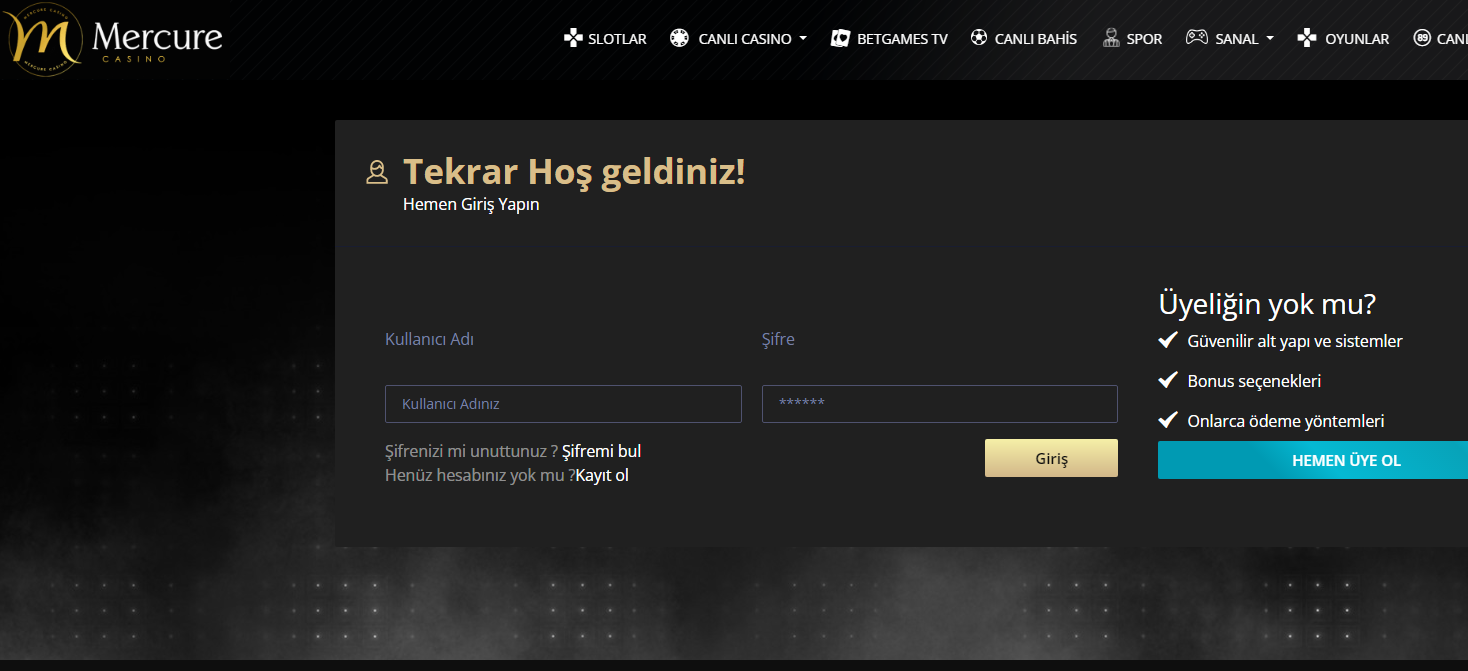 Mercurecasino Giriş Sayfası