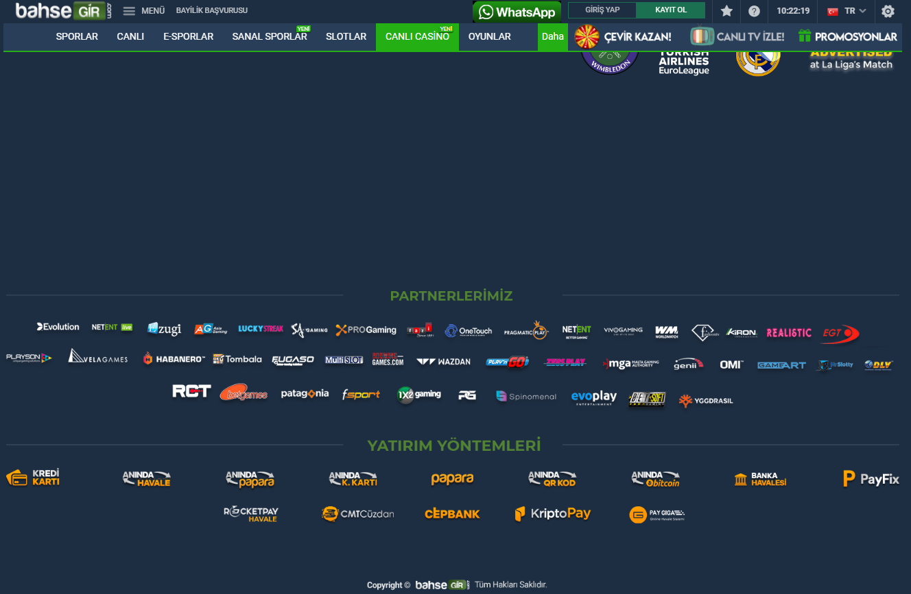 Bahsegir Altyapı ve Ödeme Sistemleri