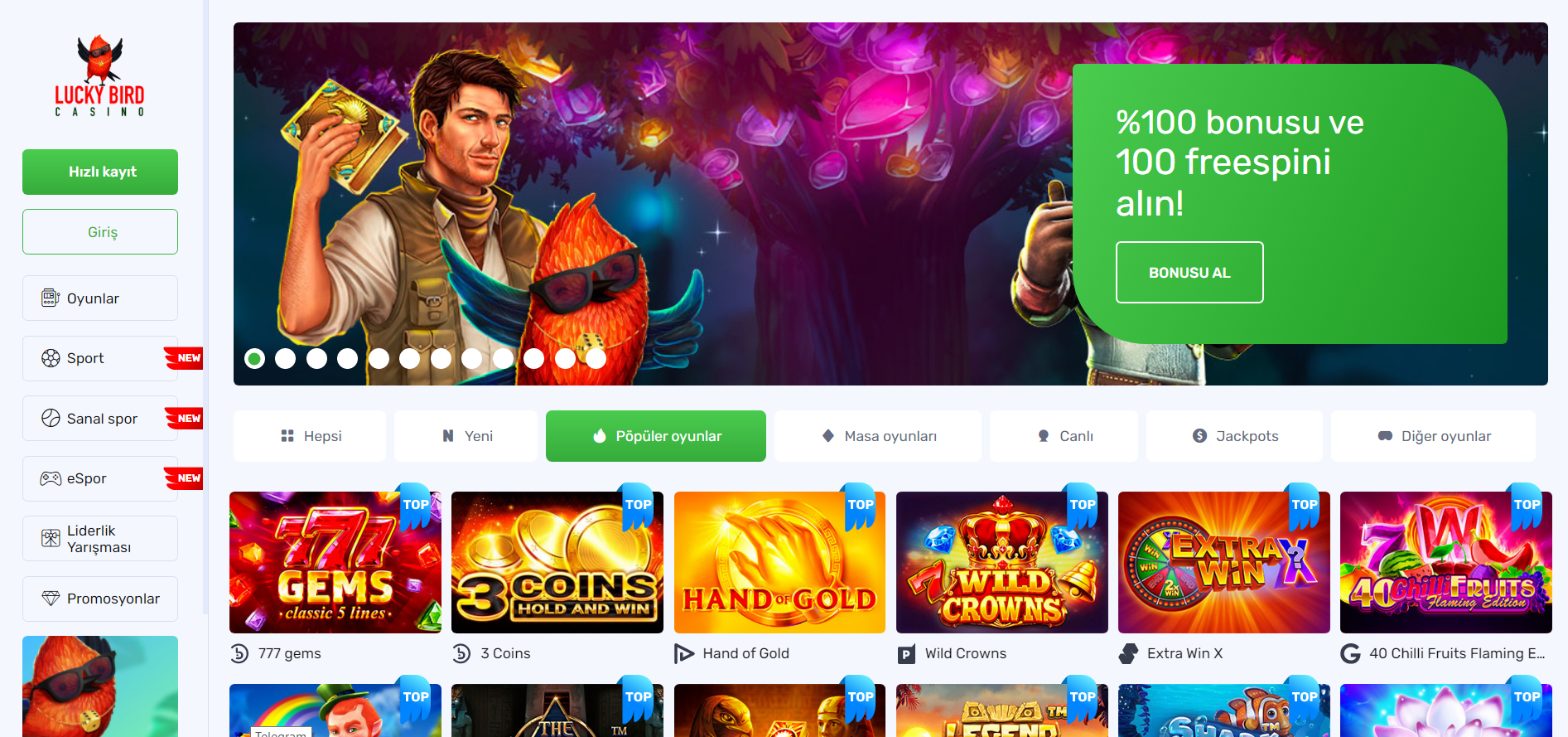 Lucky Bird Casino Giriş